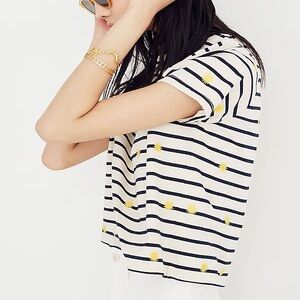 Madewell embroidered sun boxy cropped top